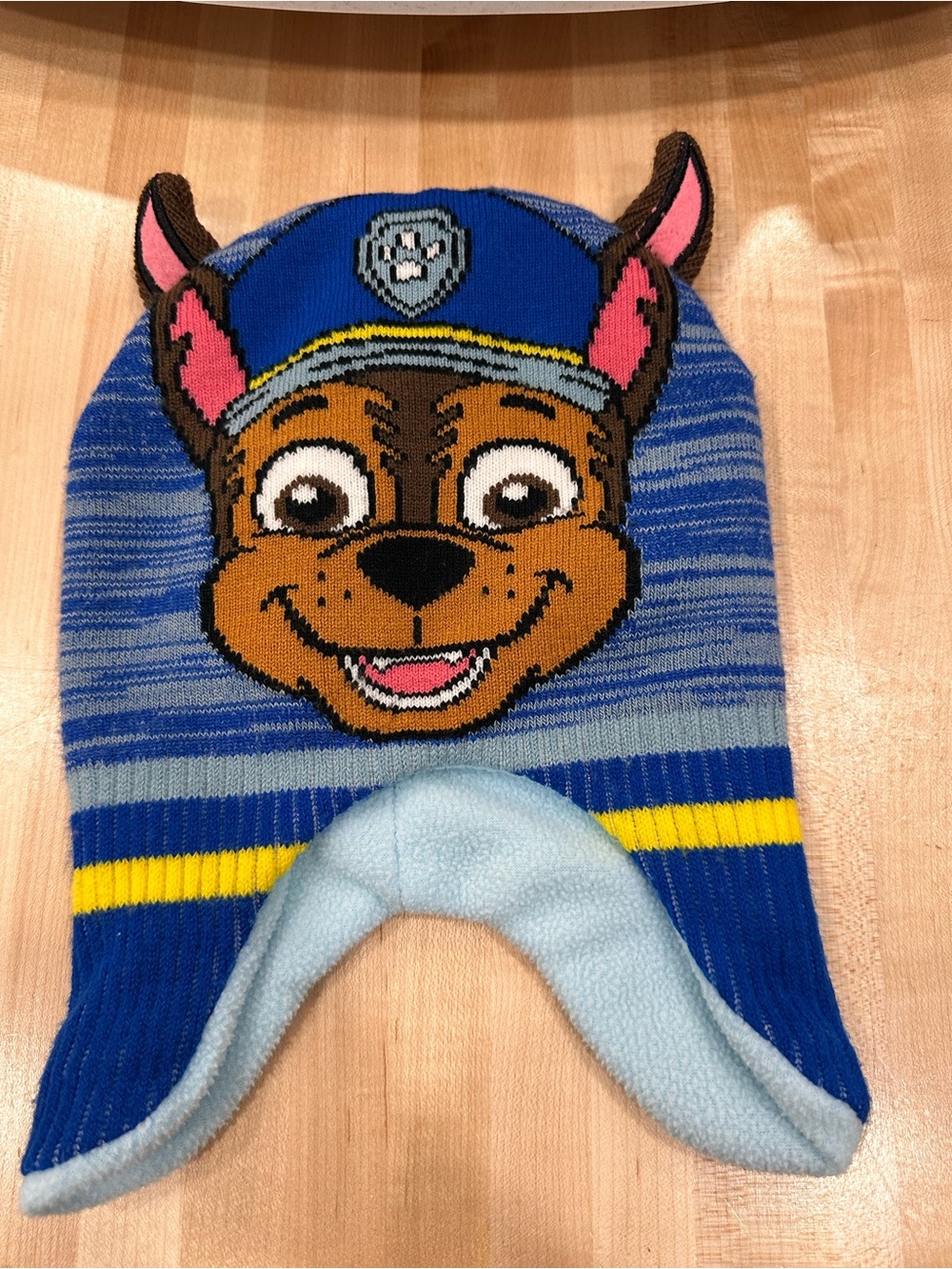 Child Paw Patrol Chase blue winter knit beanie cap